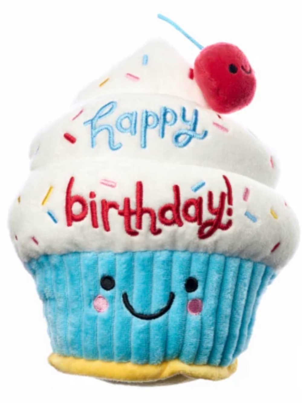 American Greetings 'Happy Birthday' Cupcake Plush with Cherry- NWOT